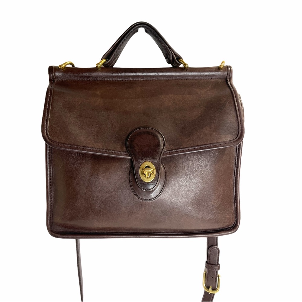 Coach Brown Leather Crossbody Satchel - Picture 2 of 9